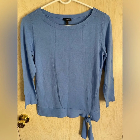 Talbots XS Cotton Summer Weight Blue Sweater NWT *Note - Picture 1 of 8